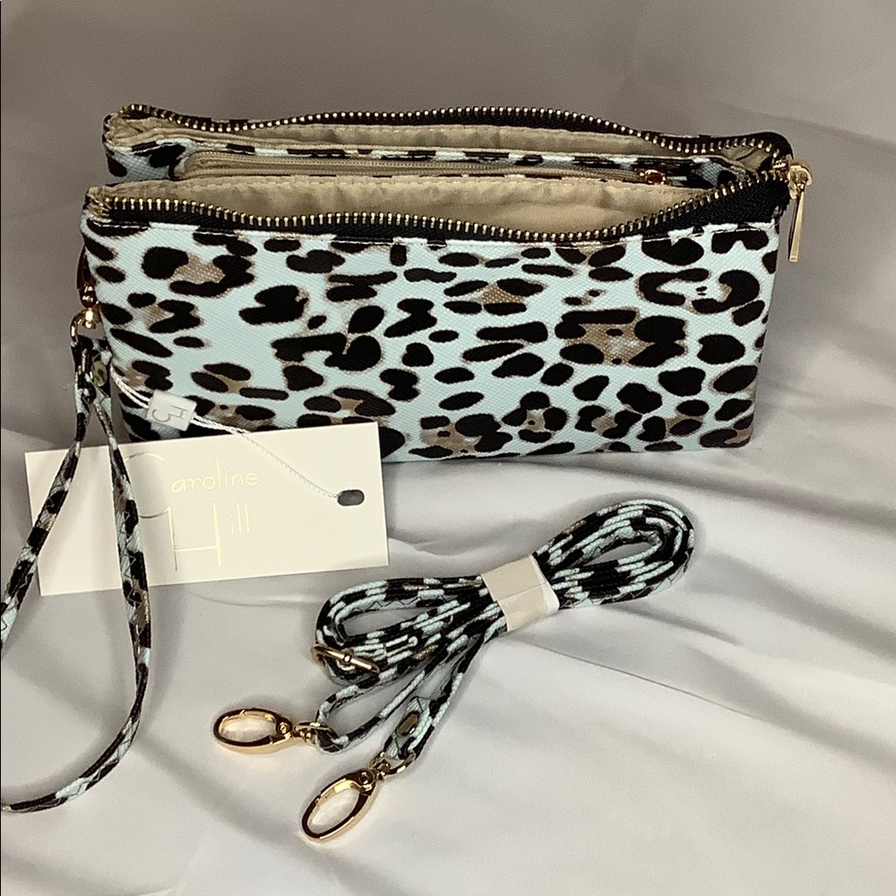 Liz Crossbody in Sky Blue Leopard
